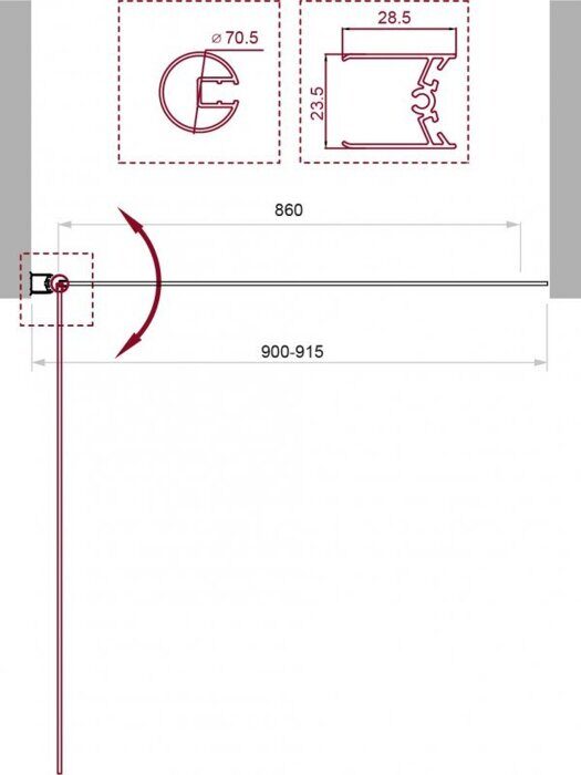 BelBagno UNO-V-1-90/150-C-NERO шторка на ванну 90х150 см распашная, стекло прозрачное, профиль черный