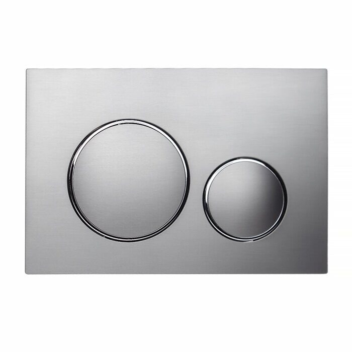 Клавиша смывная для инсталляции, оружейная сталь+хром кольцо, круг, тонкая Beta CS17GMT+C