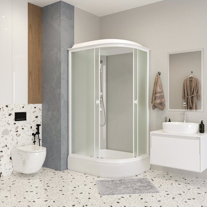 Niagara Promo P100/80/26L/MT(R), душевая кабина асимметричная 100х80х215 см, матовое стекло, средний поддон