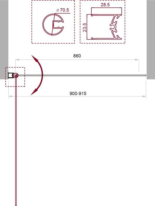BelBagno UNO-V-1-90/150-C-Cr шторка на ванну 90х150 см распашная, стекло прозрачное, профиль хром