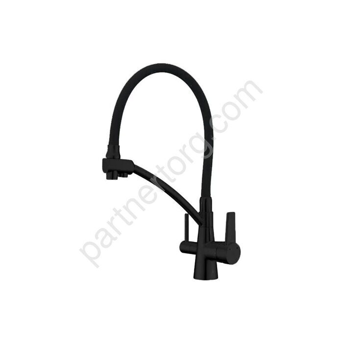 Gappo G4398-16 смеситель для кухни черный  с фильтром, гибкий излив
