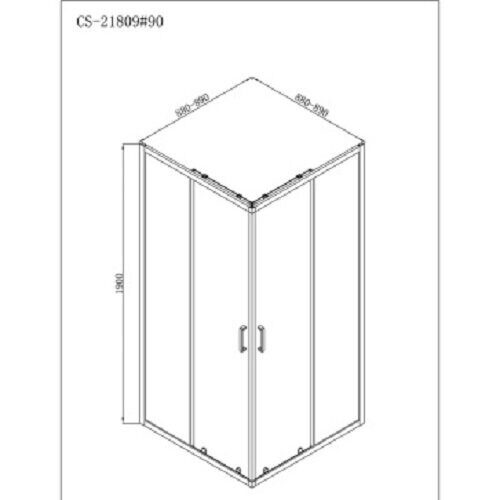 Loranto CS-21809B, 90*90*190 душевое ограждение, стекло прозрачное