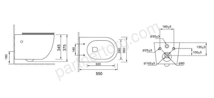 Grossman GR 4411PIMS Color розовый матовый подвесной безободковый унитаз с сидением