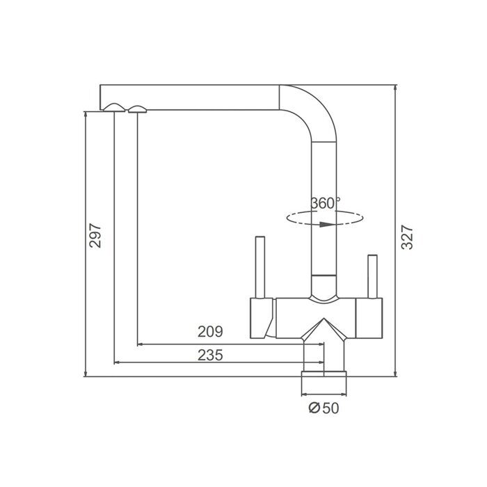 S70.61.06 Splenka Смеситель для кухни с подключением к фильтру питьевой воды, черный