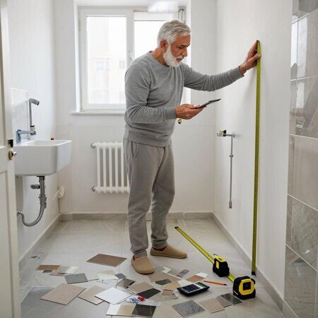 изображение человека который рассчитывает плитку