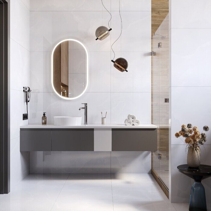 Onyx Snappy Blue голубой полированный керамогранит 60х120см Ceradim