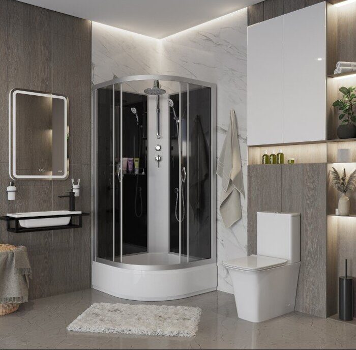 Niagara Classic  NG-3501-14BKT душевая кабина без крыши  90х90х210см, тонированное стекло, средний поддон