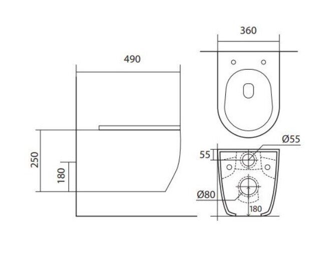 Европа Aquatek унитаз безободковый подвесной с сиденьем Soft Close AQ1106-00