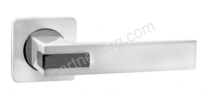 Ручка дверная Катания, супер белый/хром блестящий INDH 301-02 SW/CP