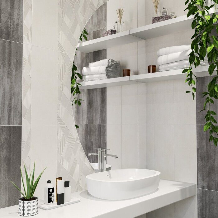 Sonnet Latte настенная плитка кремовая полуматовая 20х50см Azori