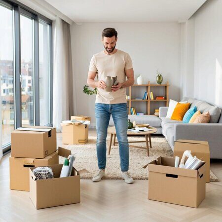 изображение человек обустраивает квартиру после ремонта