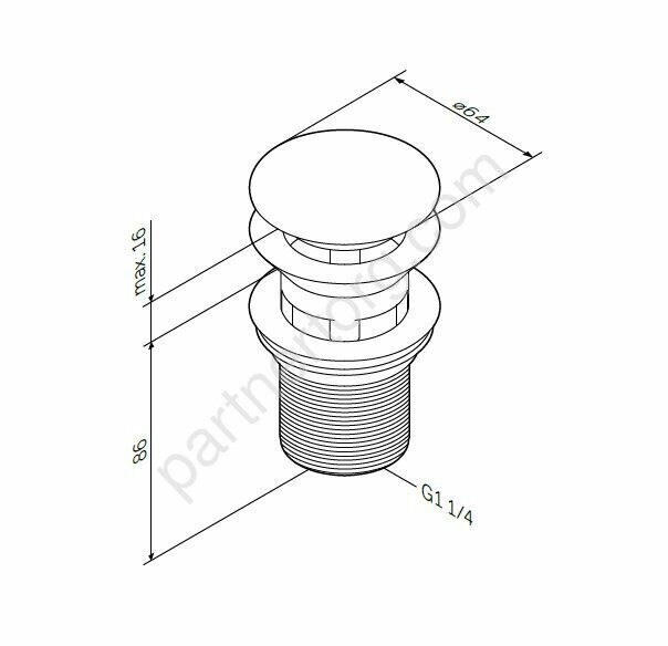 Донный клапан нажимной, хром AM.PM F0700164