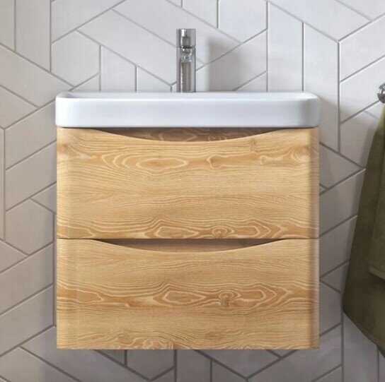 Clay 60.2Y Velvex подвесная тумба дуб верона для ванной комнаты с керамической раковиной 9595-60