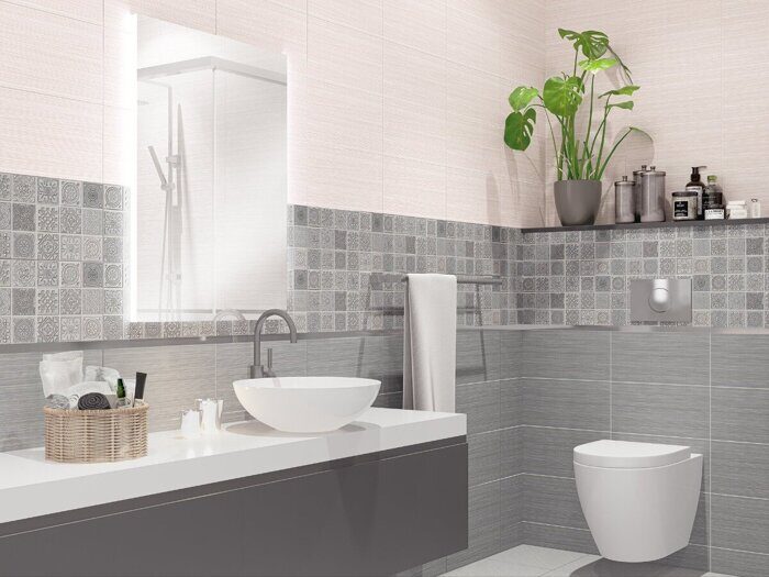 Grazia Grey Nefertiti декор серый матовый 20х40см Azori