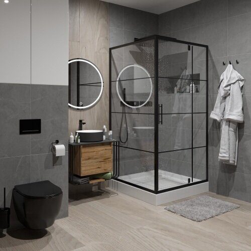 Niagara Nova NG-0280-08ВLACK душевое ограждение 80х80см, распашная дверь