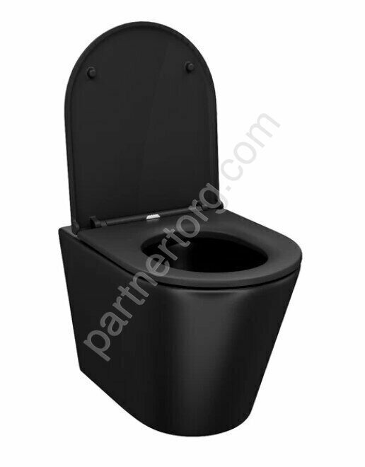 Calipso черный подвесной безободковый унитаз Iddis с сиденьем CALR3BMi25