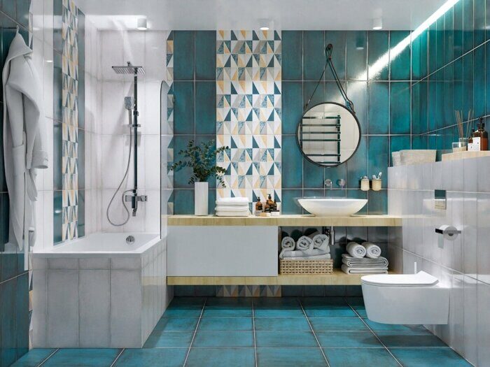 Eclipse Indigo плитка для пола бирюзовая матовая 42х42см Azori