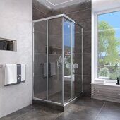 Veconi RV113-80-01-C4 душевой угол 80х80x185 см, дверь раздвижная, профиль хром