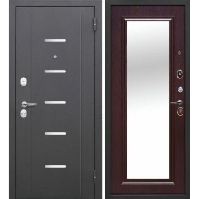 Гарда 7,5см Серебро зеркало дверь входная Антик серебро, Венге с зеркалом