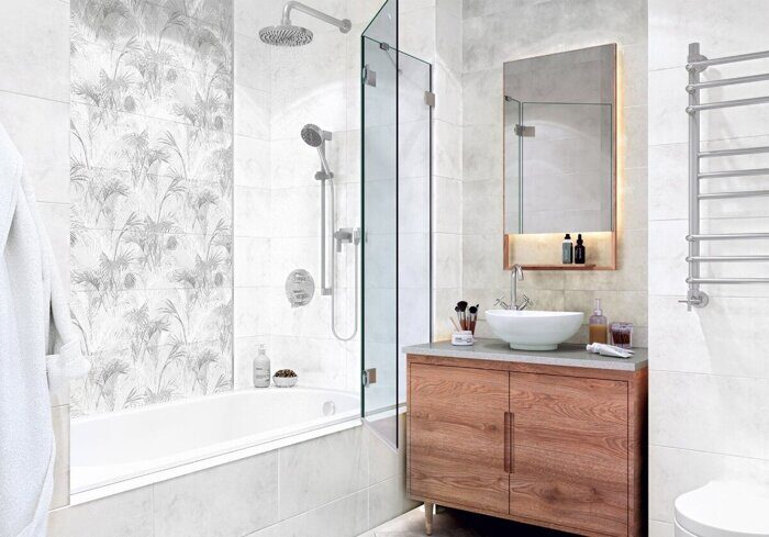 Konor Gray New Trend настенная плитка белая матовая 24,9х50см