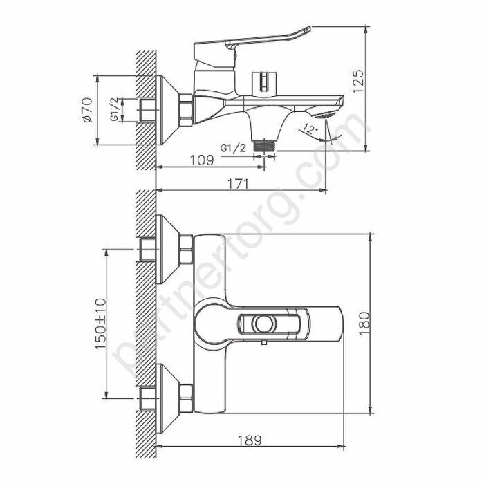 HB60556 Haiba смеситель для ванны хром