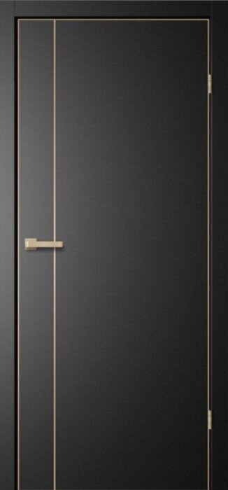 Trinity TR04 FlyDoors дверь межкомнатная Титан с алюминиевой кромкой Шампань