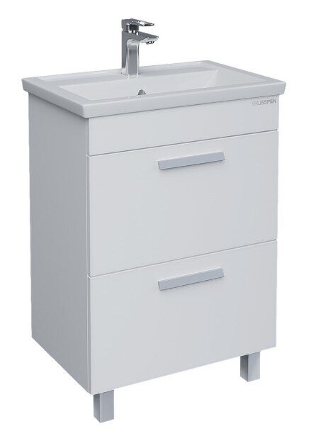 НЕО-60 тумба в краске в ванную белая с раковиной Фостер 60см