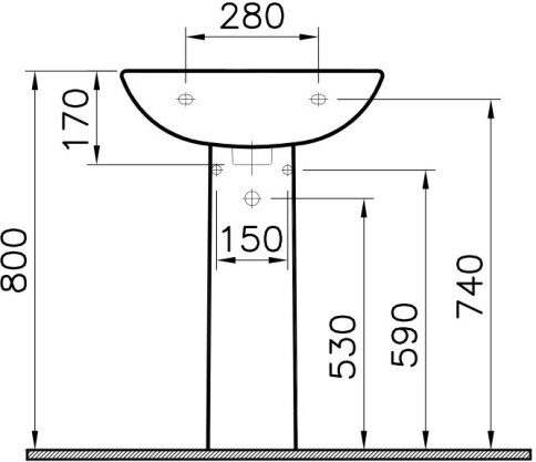 Norm FIT 6895B099-1778 раковина подвесная 60х46х19см Vitra