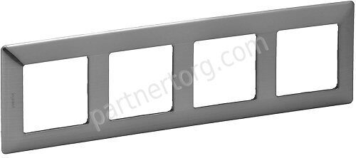 Рамка 4 поста для серии Valena Legrand Life в цвете сталь