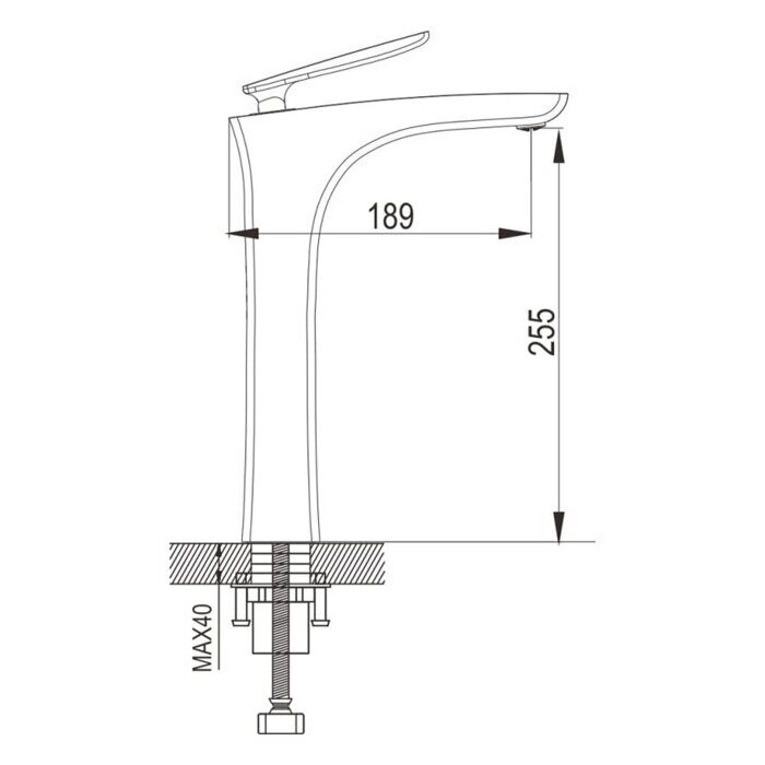 Rose R2711H смеситель для раковины, черный