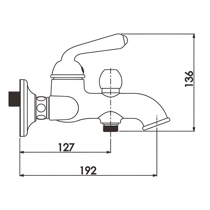 Rose R0202E смеситель для ванны, золотой