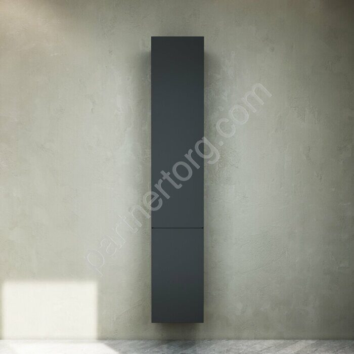 M90CHR0306GM GEM, шкаф-колонна, подвесной, правый, 30 см, двери, push-to-open, графит матовый