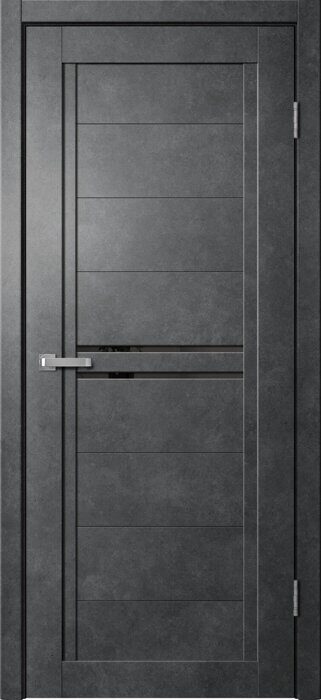 B06 Barn FlyDoors дверь межкомнатная бетон тёмный черное стекло