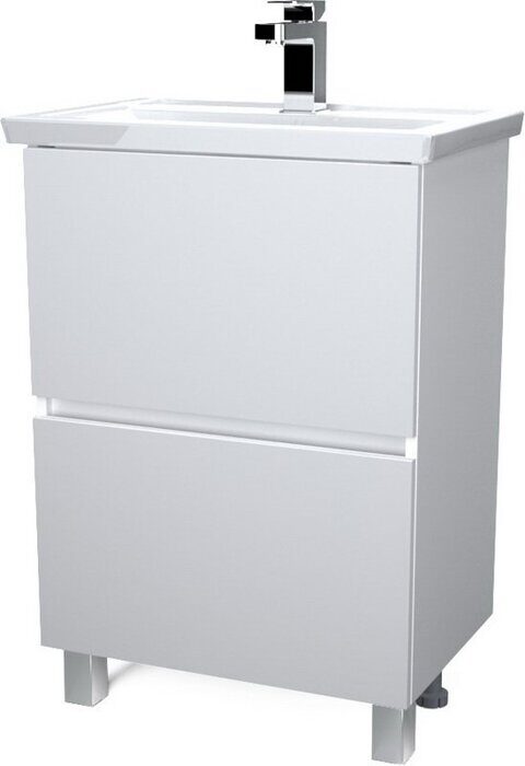 Aris 70Н тумба в ванную 2 ящика напольная белая