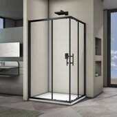 Veconi RV30B-10080-01-C3 душевой угол, 100х80x190 см, дверь раздвижная, профиль черный