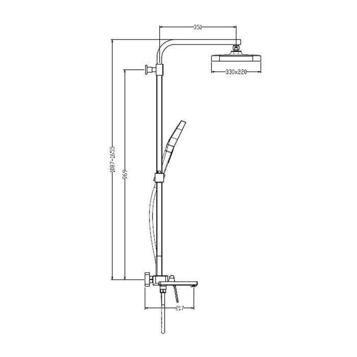 Raglo R51.24.06 Душевая система, черный