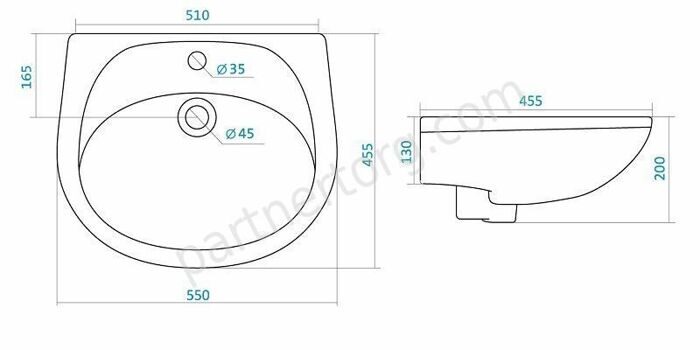 Бриз 55см умывальник белый Santek