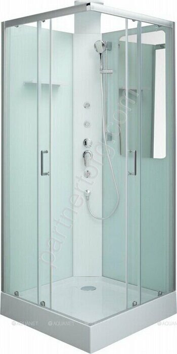 Passion S душевая кабина 90х90см прозрачное стекло, с гидромассажем Aquanet