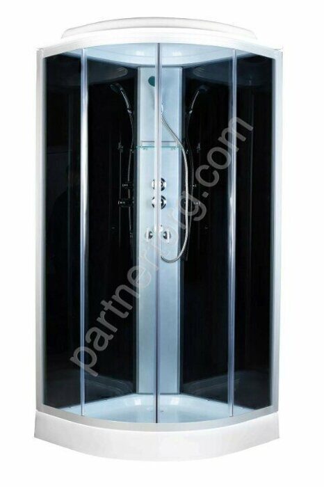 4022D grey black душевая кабина Aquapulse 90х90х220см, темное стекло, низкий поддон