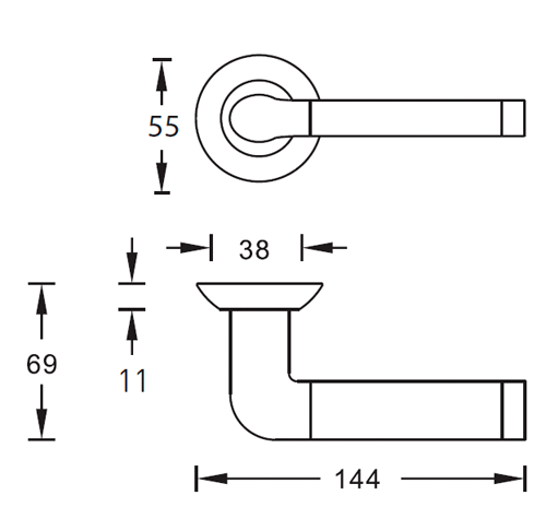 Archie Valoria S010 47 ручка дверная фалевая на круглой накладке