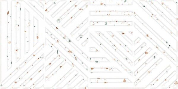 Sweet A17569 настенная плитка белая матовая тераццо рельеф 30х60см Cersanit