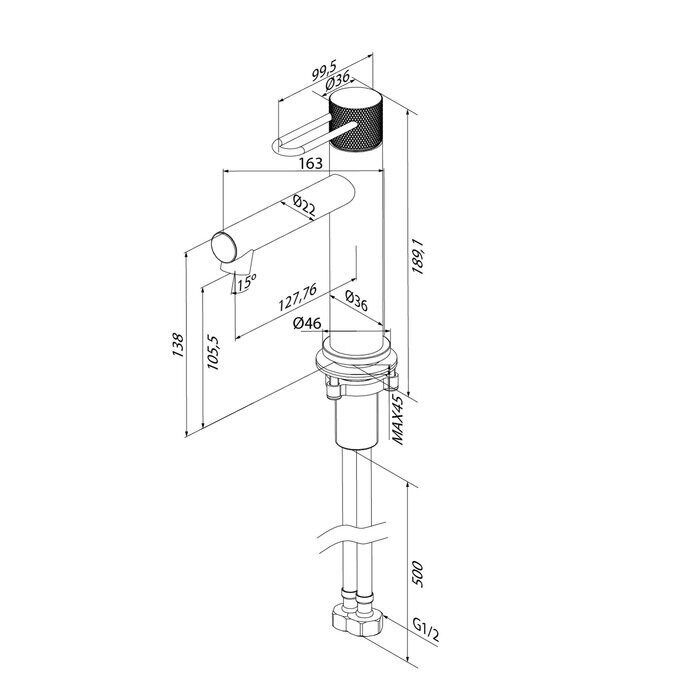 Duna Iddis графит смеситель для умывальника DUNGM00i01
