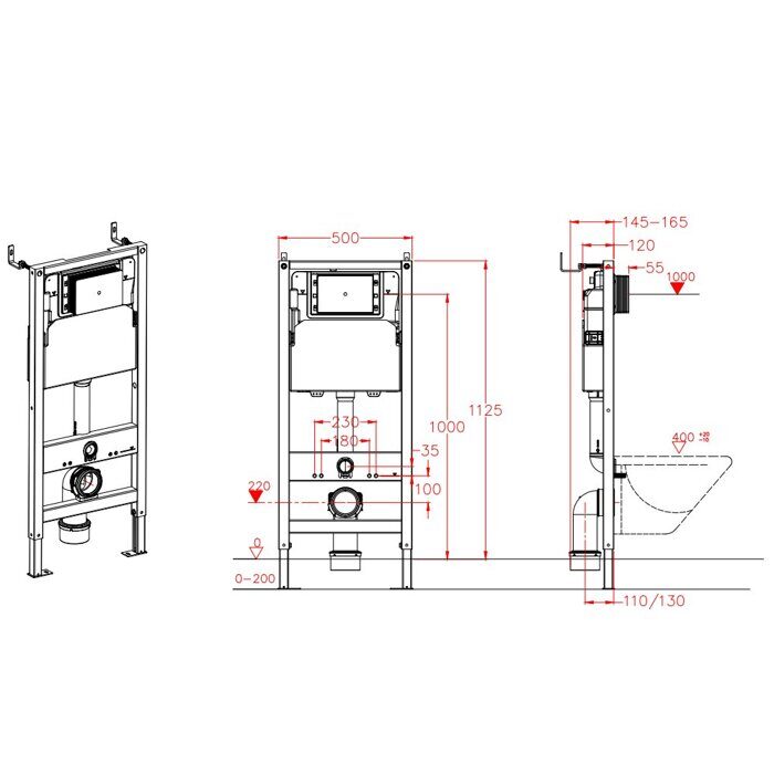 B207OK-SET комплект  подвесной унитаз Calypso CS207OK и инсталляции CS501A