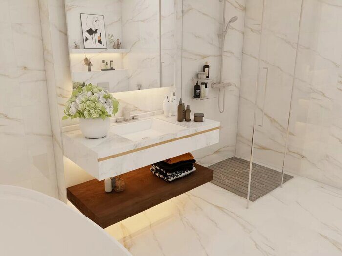 Oriental White керамогранит полированный Duna Bluezone 120х60см