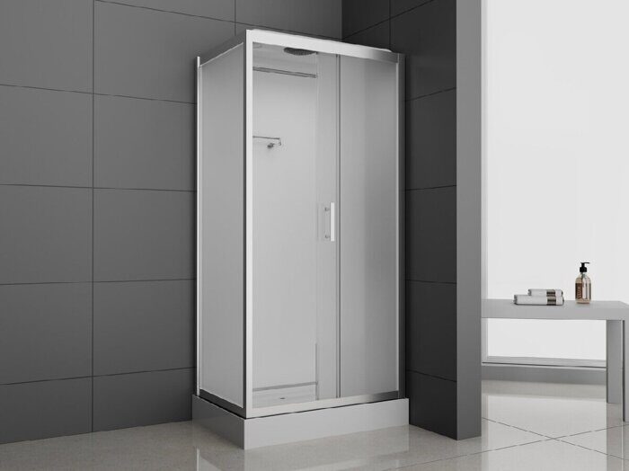 ODA-8801 Р душевая кабина прямоугольная 120х80, матовое стекло, низкий поддон, серебряная