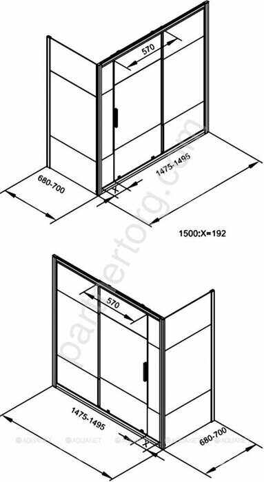 Practic AE10-F-70H150U-CP боковая стенка 70х150, прозрачное белое стекло Aquanet