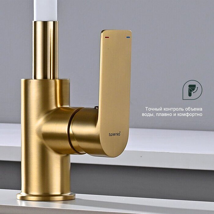 S05.43.03 Splenka Смеситель для кухни, сатин золотой