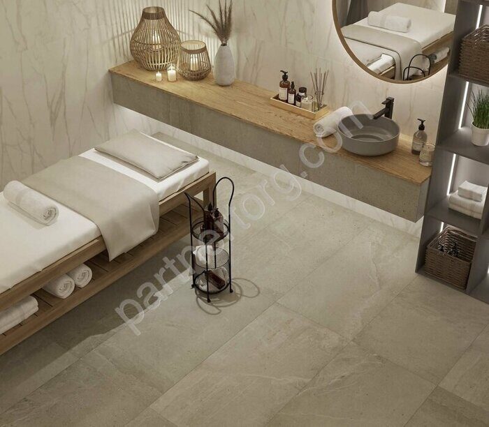 Kailas Light Beige KA02 светло-бежевый неполированный керамогранит 60х120см Estima