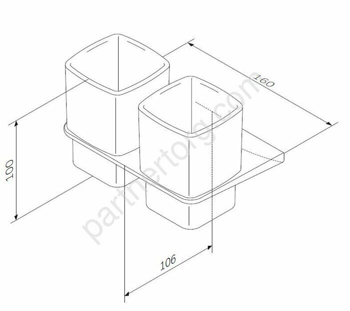 Двойной стеклянный стакан с настенным держателем, хром A50A343400 Inspire 2.0