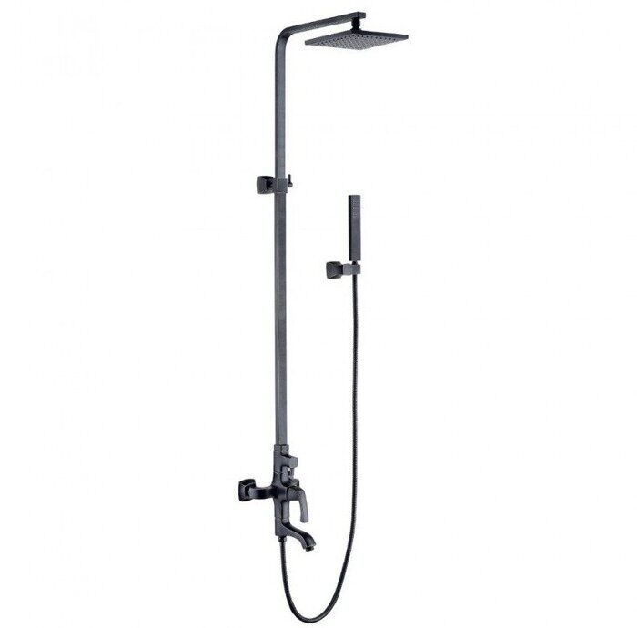 Nubira LM6262ORB душевая система с тропическим душем, поворотный излив, черная бронза Lemark